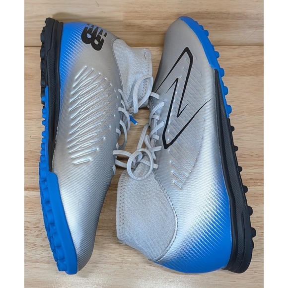 New Balance Tekela V4 Magique TF Silver Blue Turf Soccer Cleats MSTSB4 Mens 7.5 main image 4